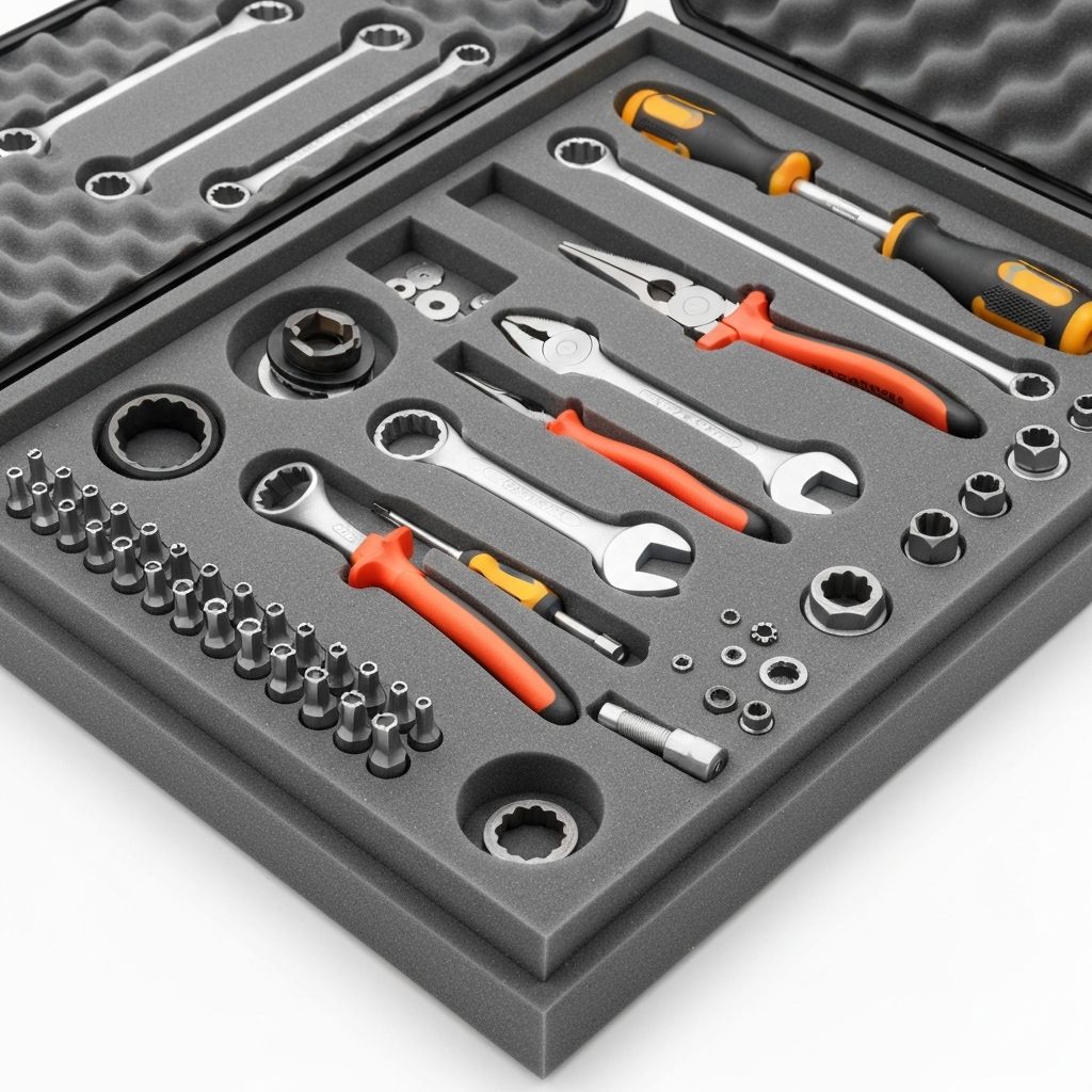 Custom foam case inserts for tool organization